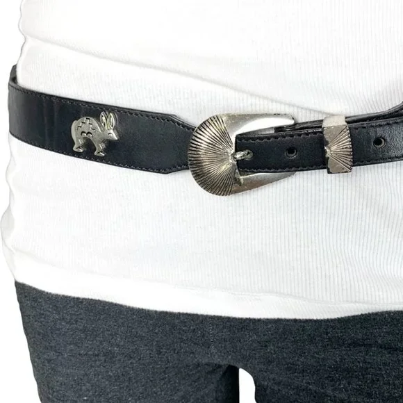 VINTAGE 1990 Native American Leather Animal Spirit Totem Belt - Picture 2 of 10